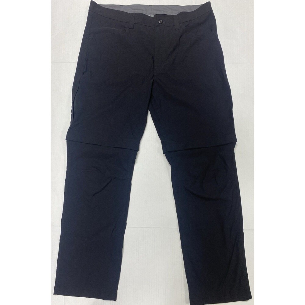 Eddie Bauer Men’s Convertible Tech Pant Size 38x32 Black Zip Off Shorts Hiking